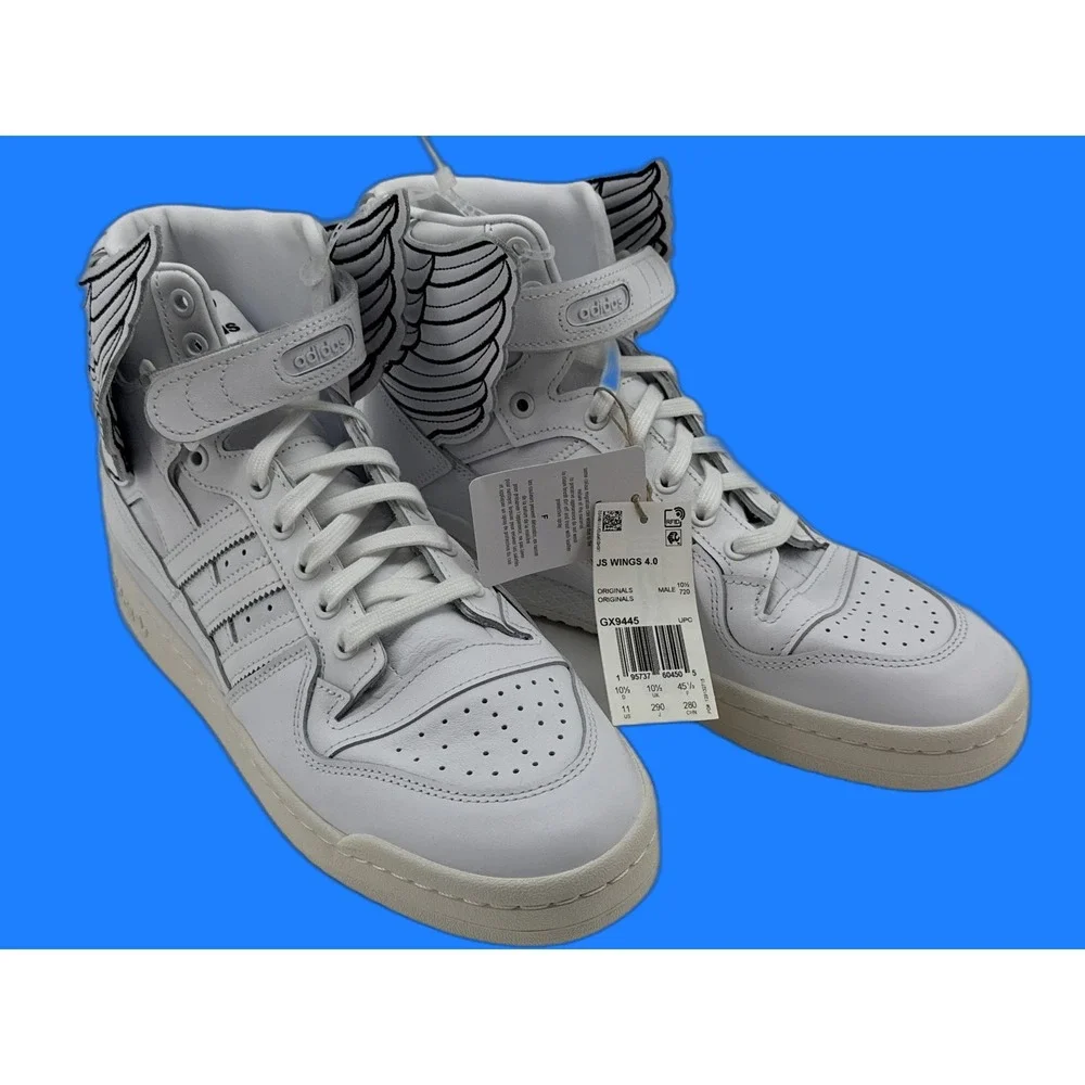 adidas JS Wings 4.0 High Top Sneakers Mens 11 White Leather Solid
